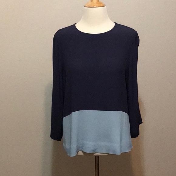 SOMETHING, Somewhere Size S Navy And Light Blue Top - Picture 2 of 8